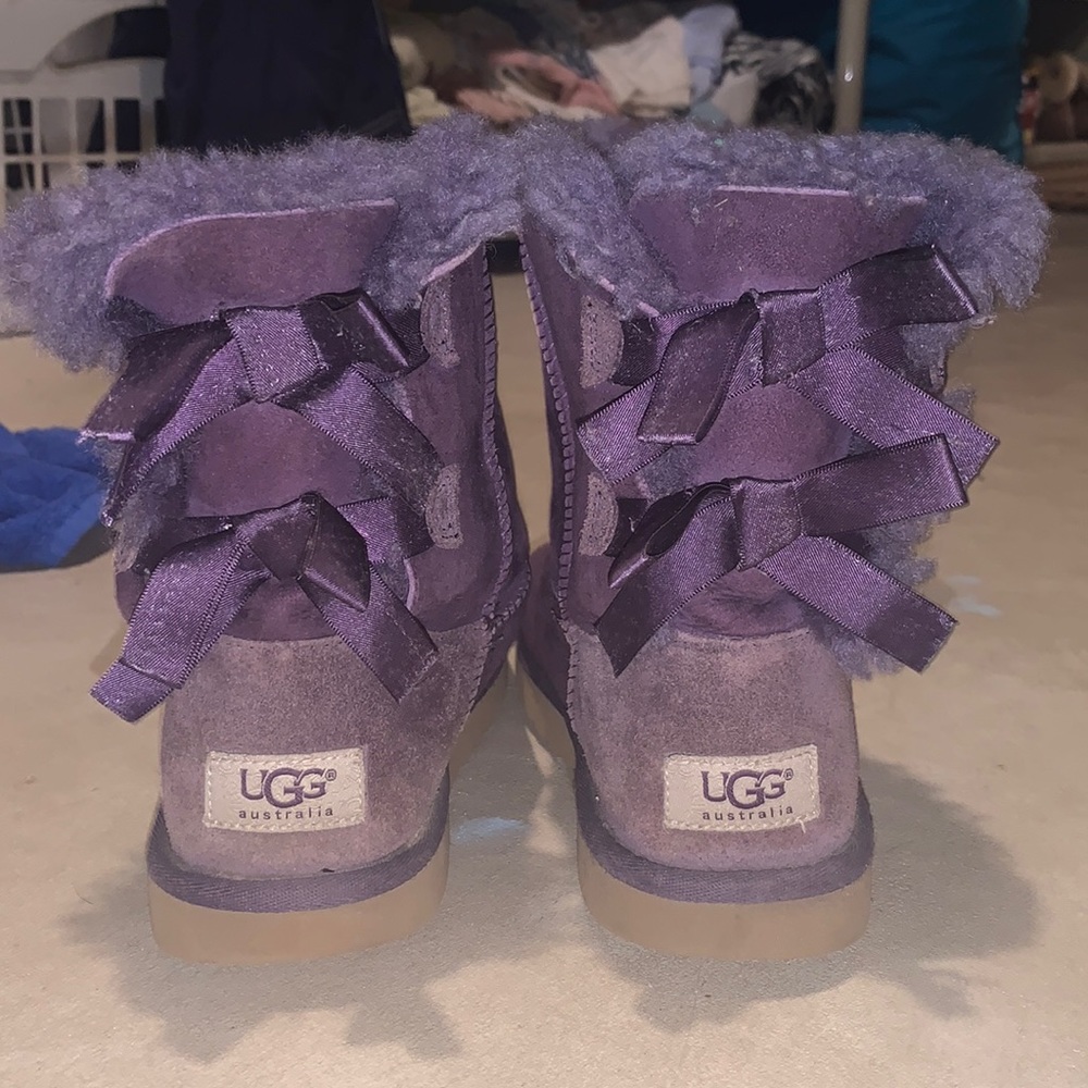 Kid’s Purple Bailey Bow Uggs